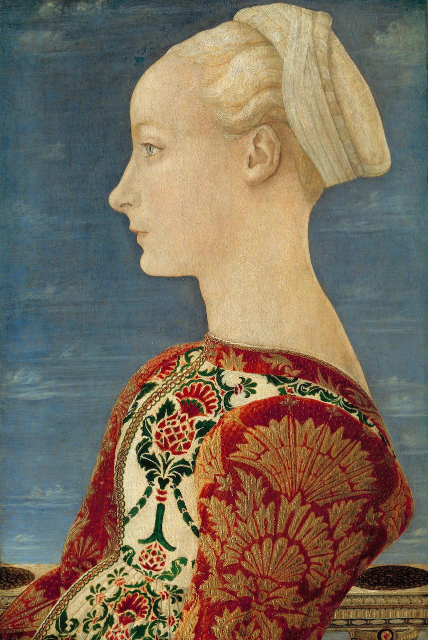 Antonio del Pollaiuolo. Profilbildnis einer jungen Frau. 1465. Öl / Holz. 52,5 x 36,5cm