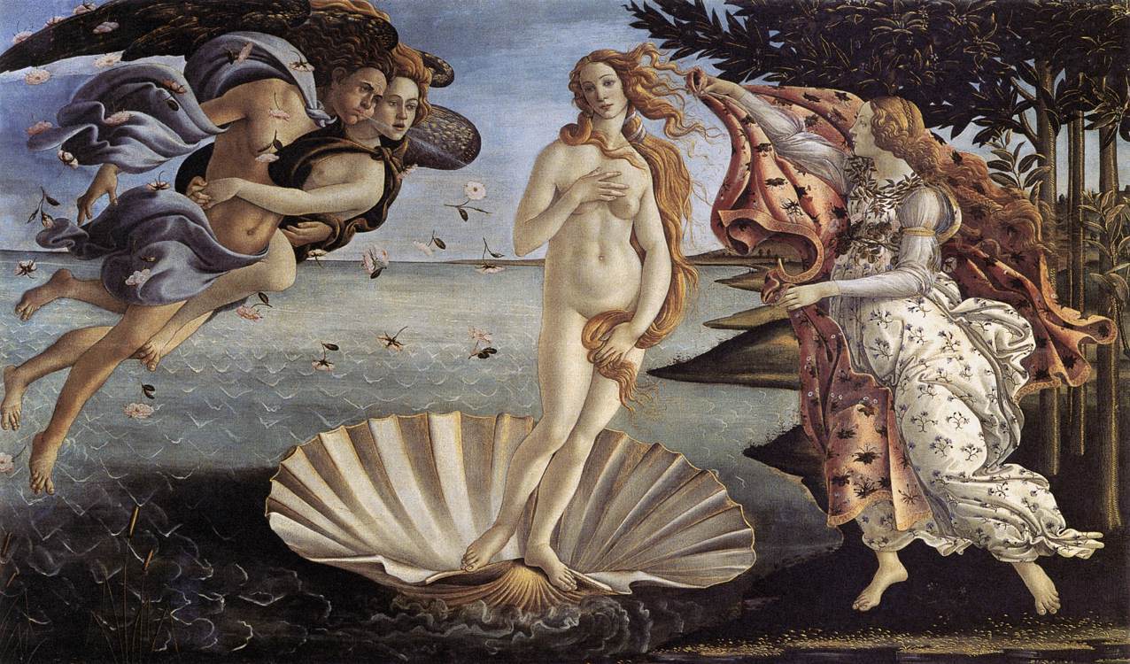 Sandro Botticelli. Geburt der Venus. 1485. Tempera / Leinwand. 172,5 x 278,5cm